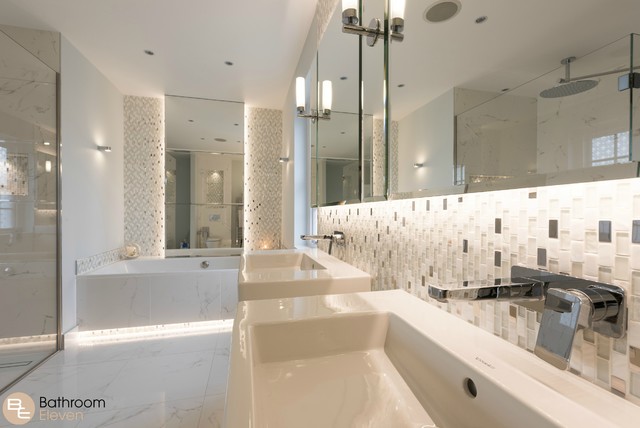 Luxury White Master Bathroom In Esher, Luxurious White Master Bathrooms