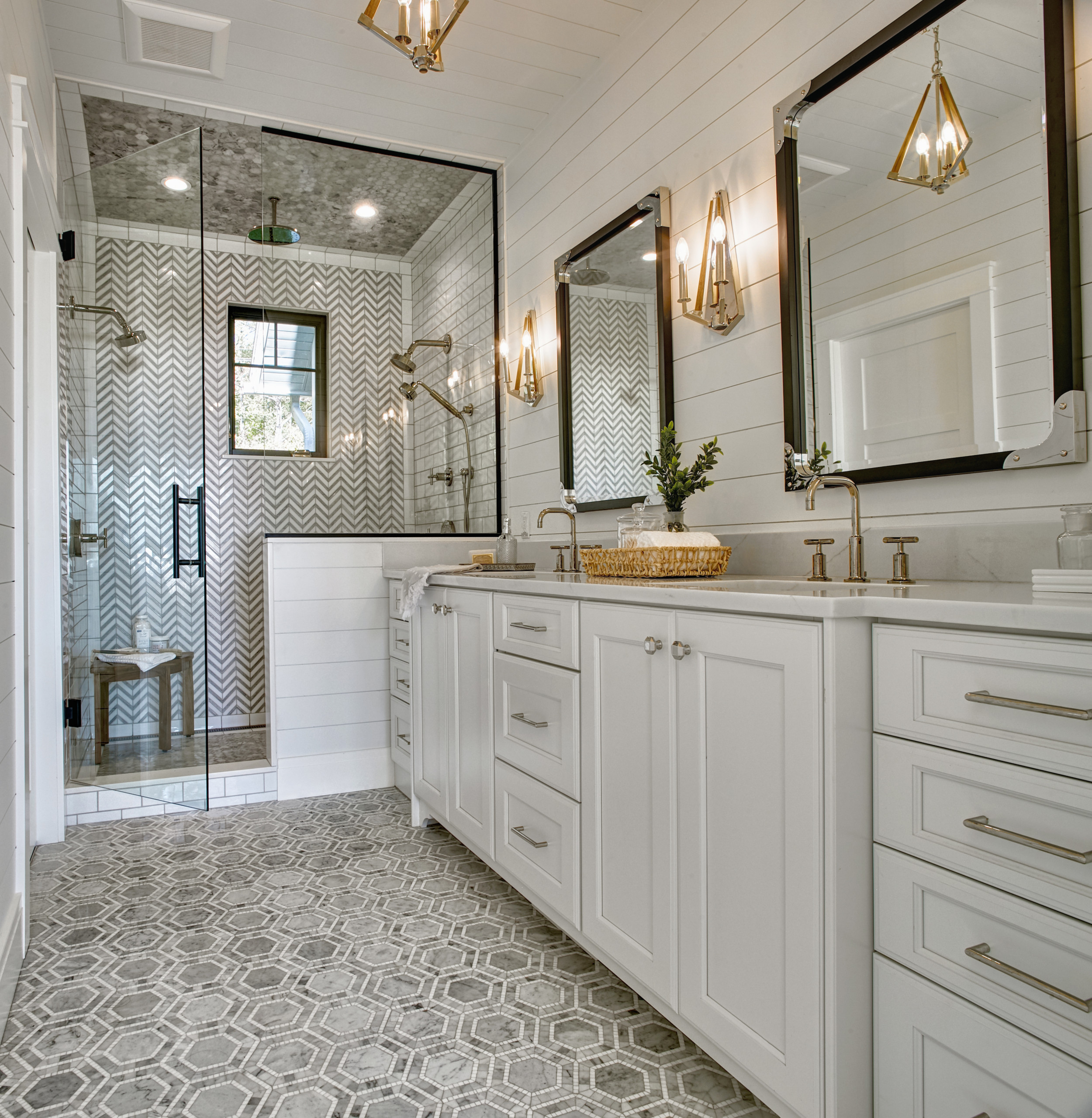75 White Shiplap Ceiling Bathroom Ideas