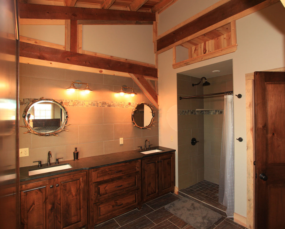 Mountain style bathroom photo in Other