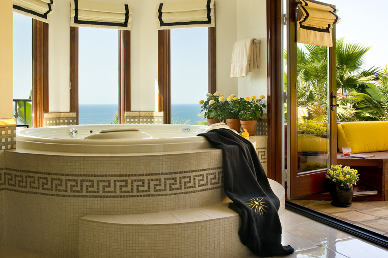 Tuscan bathroom photo in Los Angeles