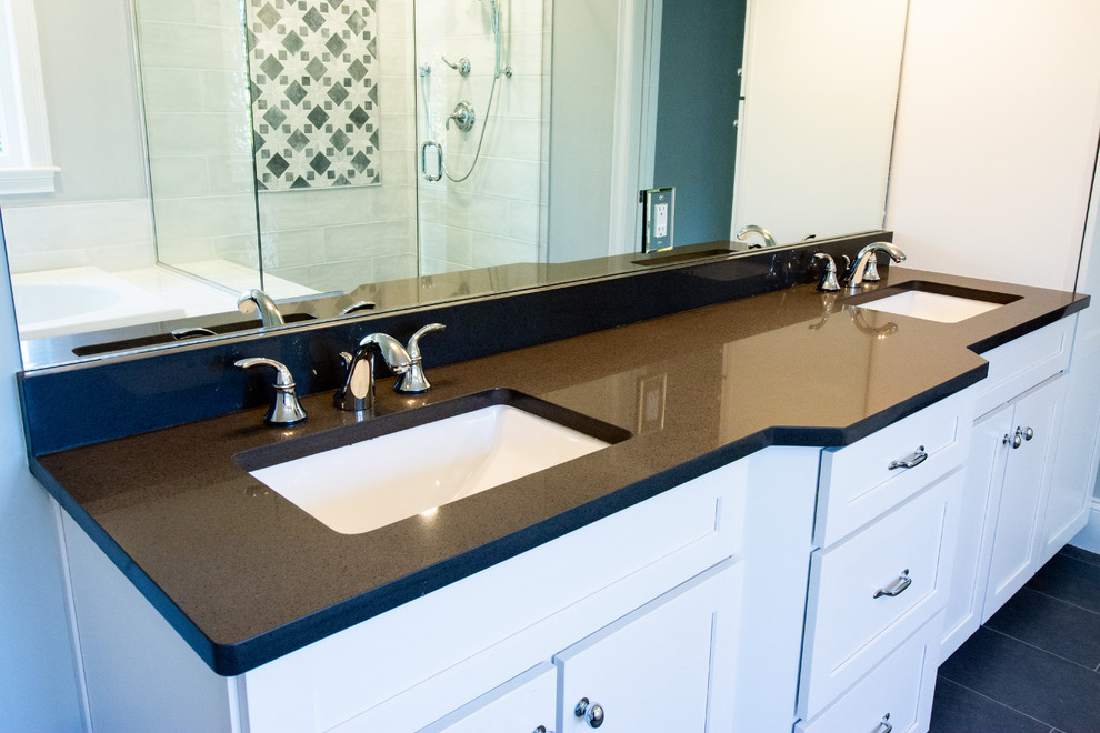 Manhattan Grey Wilsonart Master Bathroom - Traditional - Bathroom ...