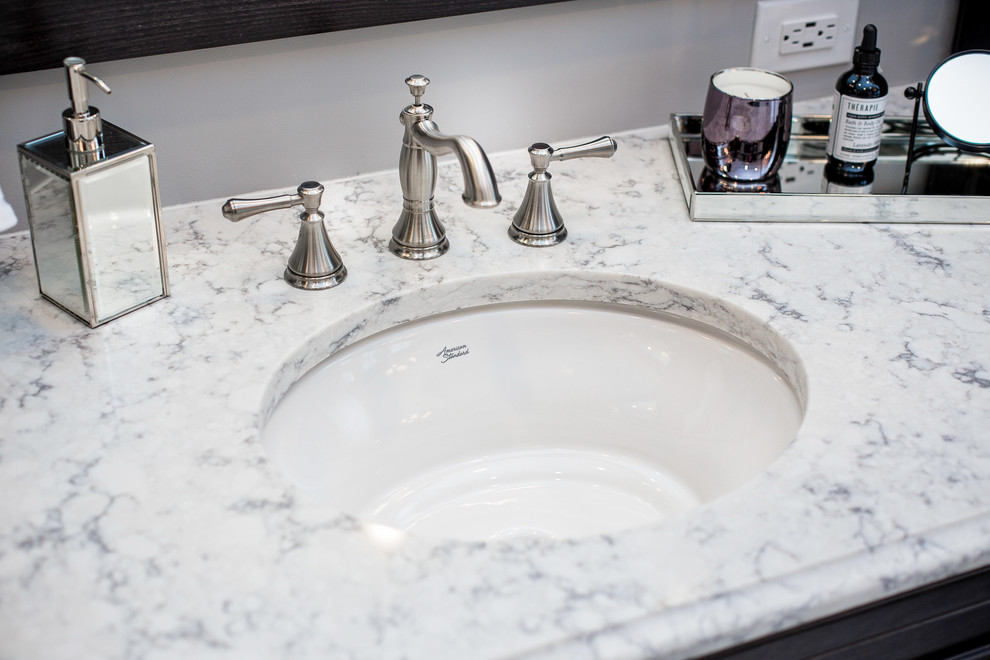 Marble and Porcelain Bathroom with Steam Shower Dublin Ohio