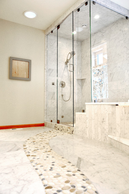 Marble Bathroom Floor With River Rock Contemporary Seattle By All Tile - River Rock Bathroom Floor Tile Marble Bathroom Floor With River Rock Contemporary Seattle By All Tile - River Rock Bathroom Floor Tile