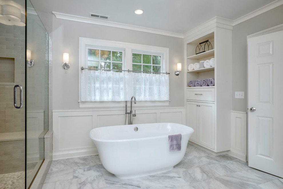 Marble Bathroom Renovation Transitional Bathroom New York by