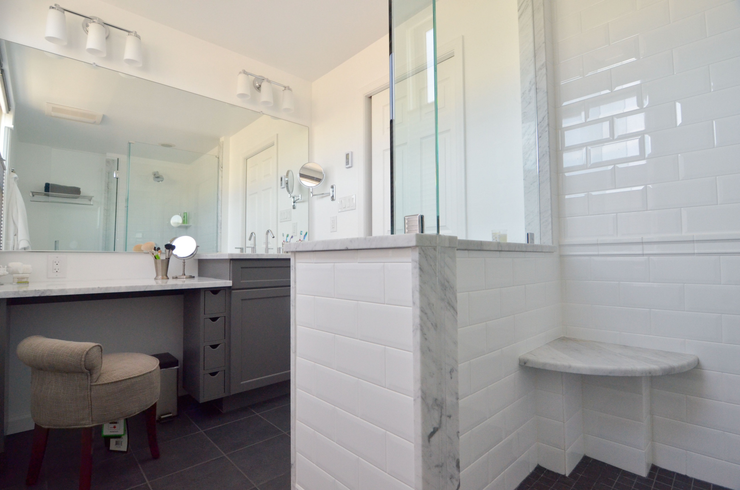 Marble Corner Shower Seat Modern Bathroom Philadelphia By Dremodeling Houzz