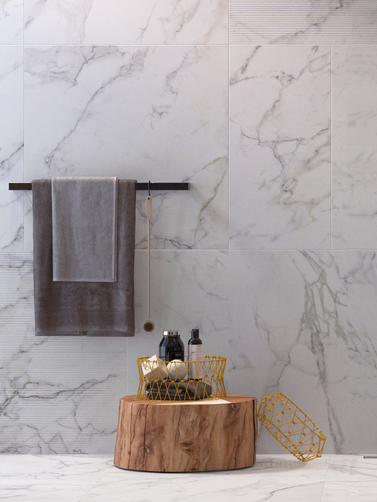 Marble Effect Porcelain Tiles Modern Bathroom Dublin by Halo