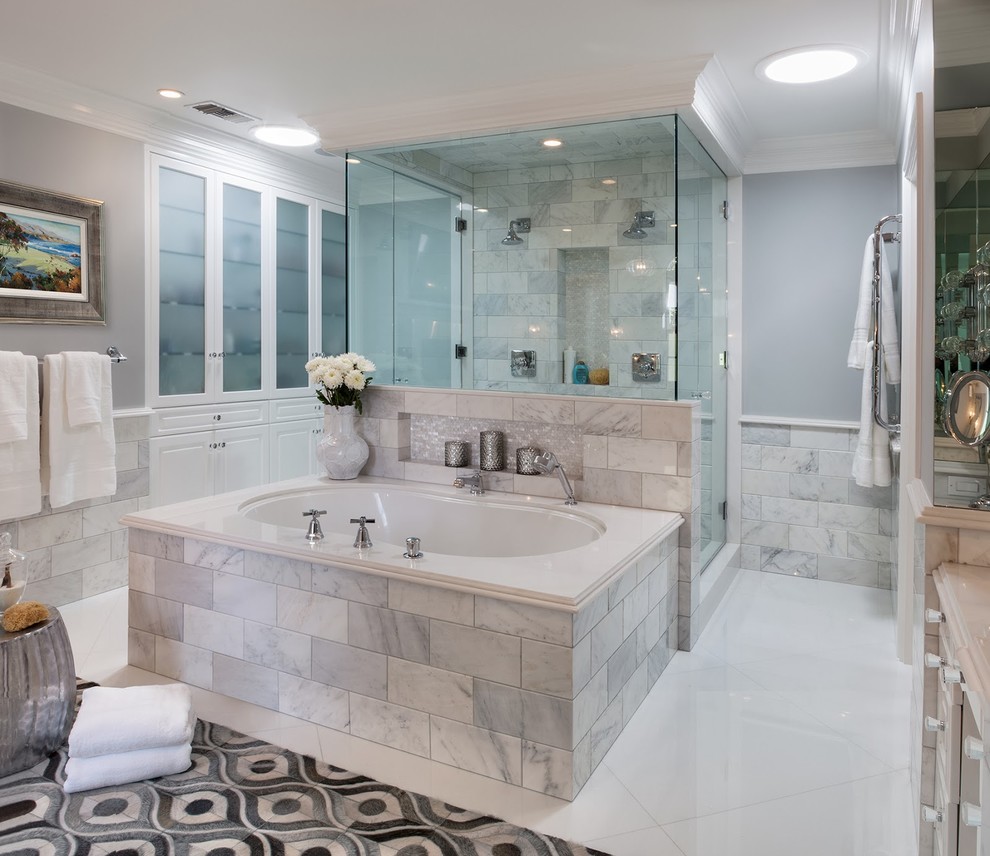Marble Master Bath in Los Angeles, CA Traditional Bathroom
