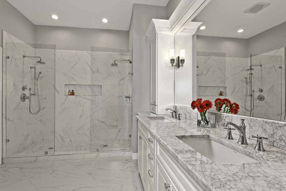Marble Master Bathroom - Traditional - Bathroom - Dallas - by MHM ...