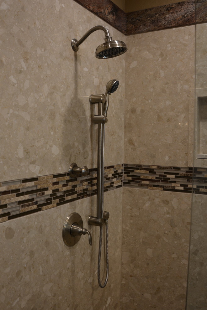 Marble Slab Shower Walls Transitional Bathroom Dallas by DFW
