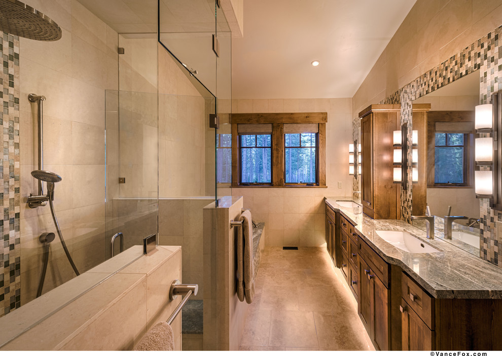Modernes Badezimmer mit Granit-Waschbecken/Waschtisch in Sacramento