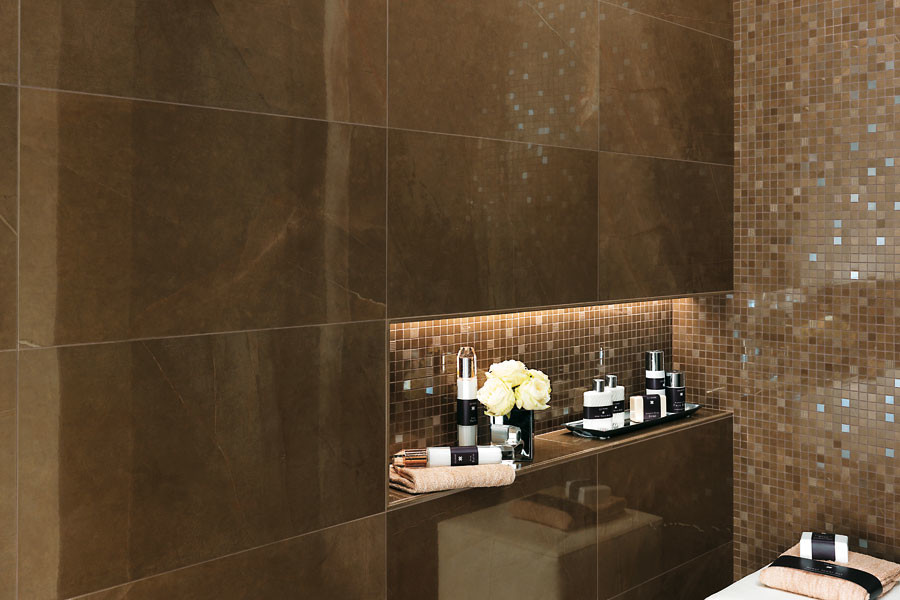 Marvel Premium Italian Marble Look Porcelain Tiles Contemporary Bathroom Auckland by
