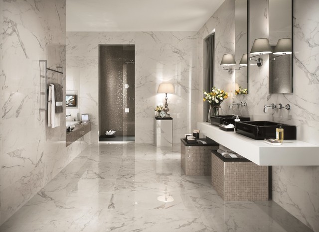 Marvel - Premium Italian Marble Look Porcelain Tiles - Contemporary -  Bathroom - Auckland - by Tile Space New Zealand | Houzz