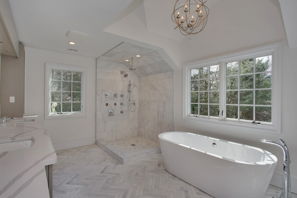 Master Bath - Next Level Ranch - Transitional - Bathroom - New York ...