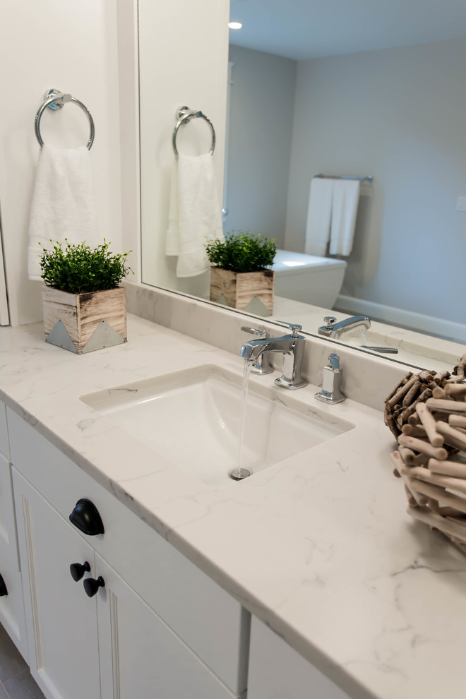 Master bath vanity top with Onixaa Honed Pental quartz slab - Craftsman ...