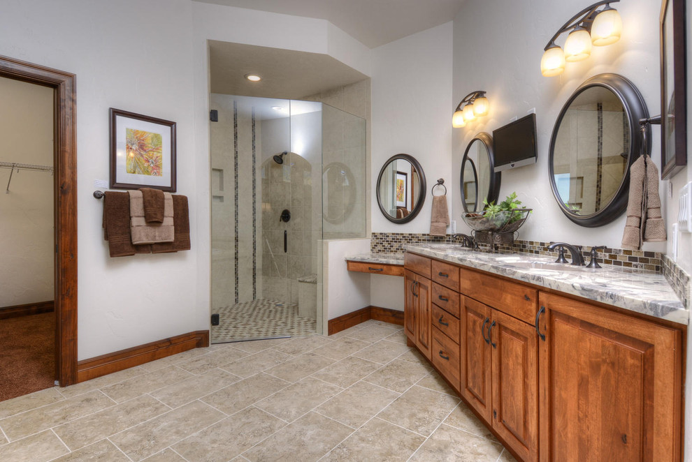 Master Bath with curb-less shower - Traditional - Bathroom - Denver ...