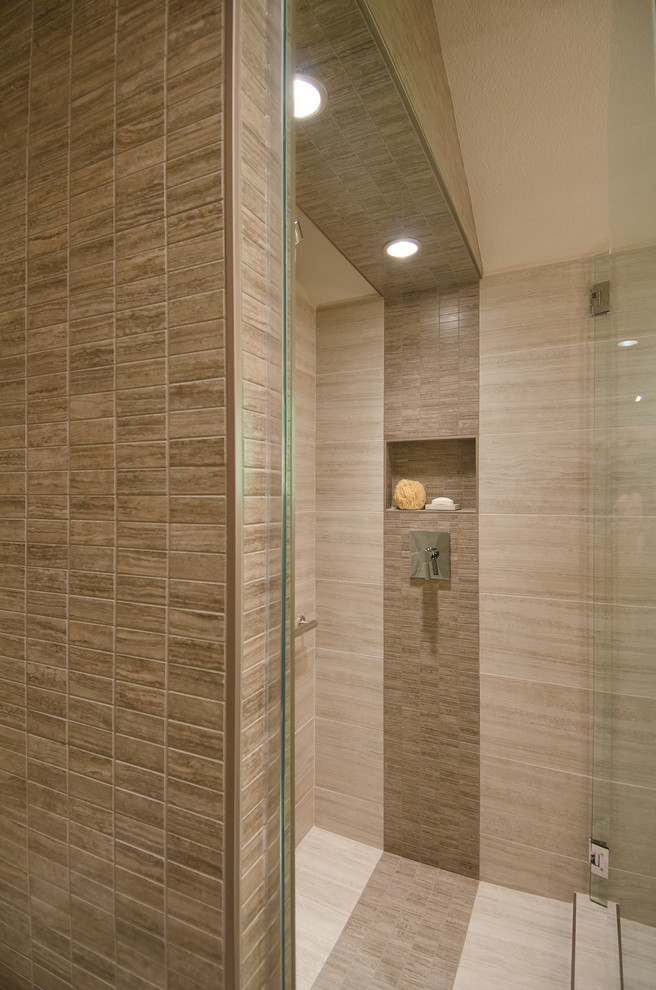 Master Bath with Vaulted Ceiling Remodel Contemporary Bathroom