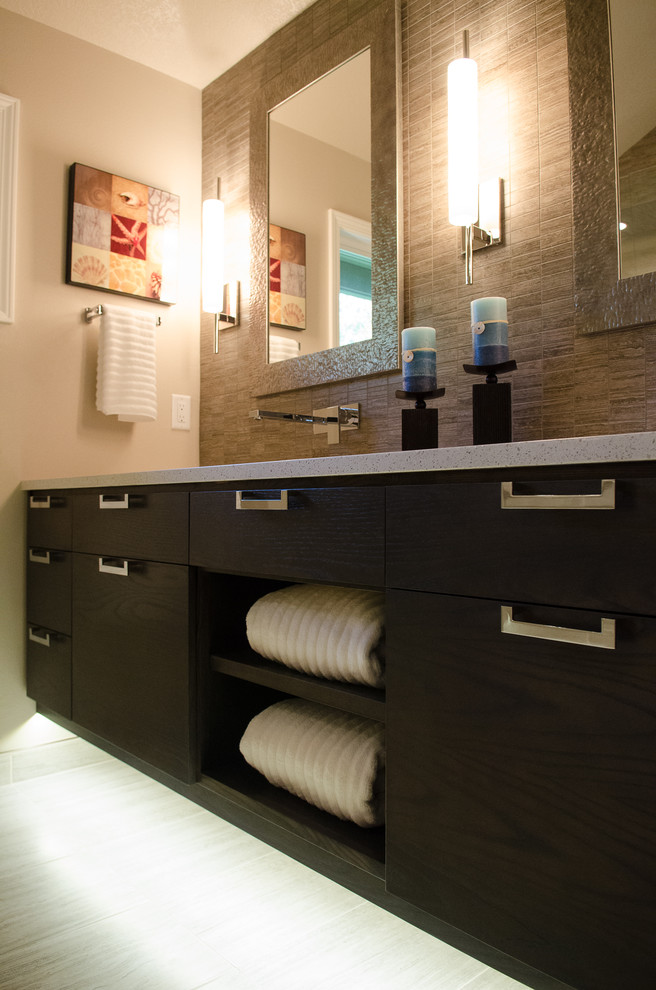 Master Bath with Vaulted Ceiling Remodel Contemporary Bathroom