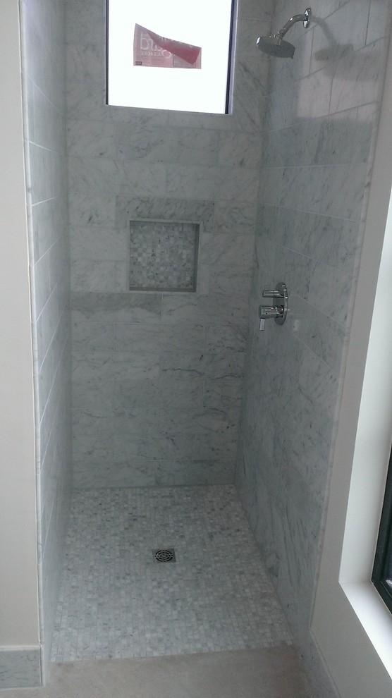 Master Bathroom 6" x 18" Carrera Marble Showers / Vanity Walls