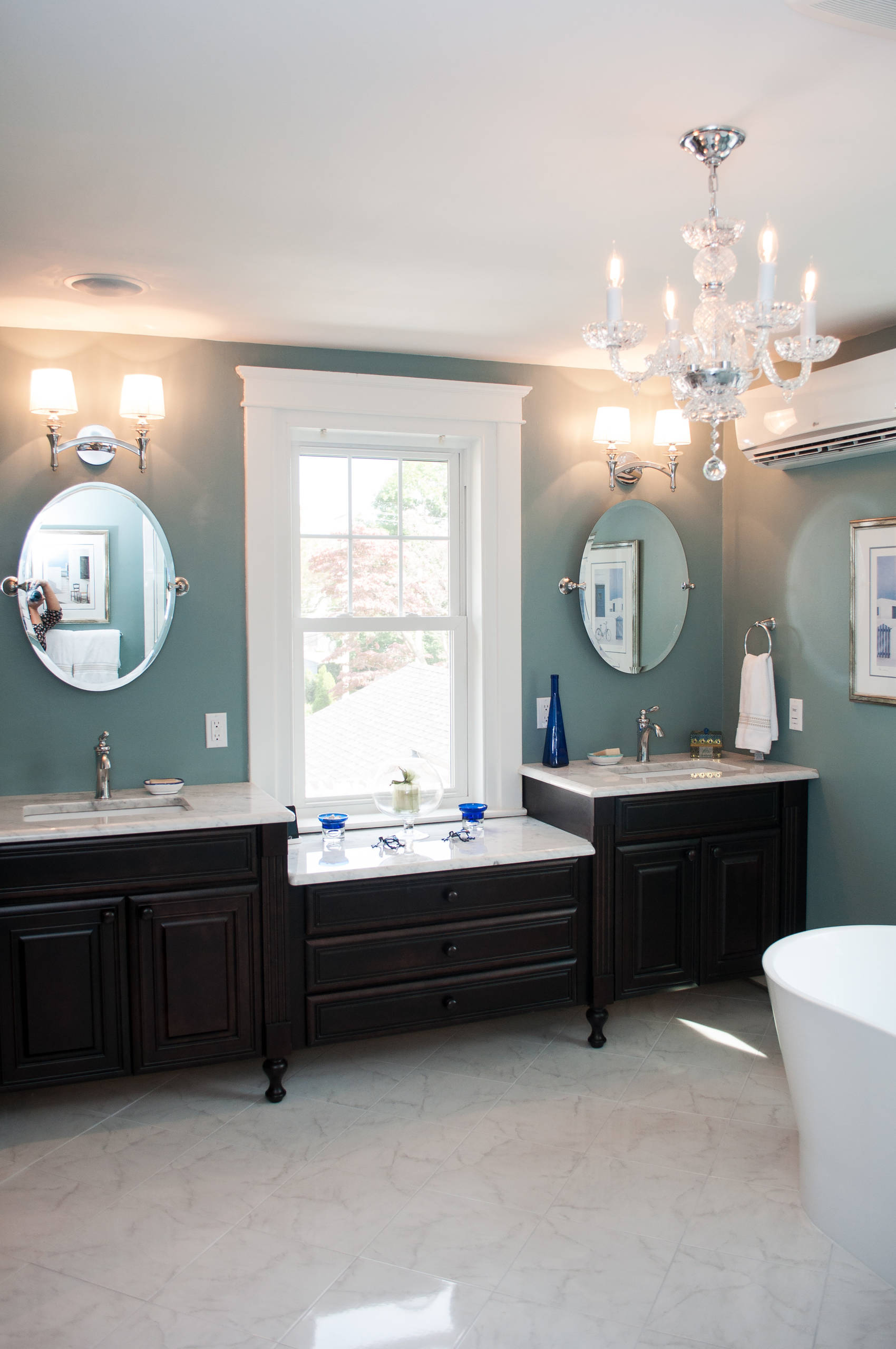 Blue Bathroom Vanity - Kemper Cabinets