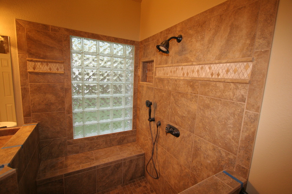 Master Bathroom Bathtub to Shower Conversion Traditional Bathroom