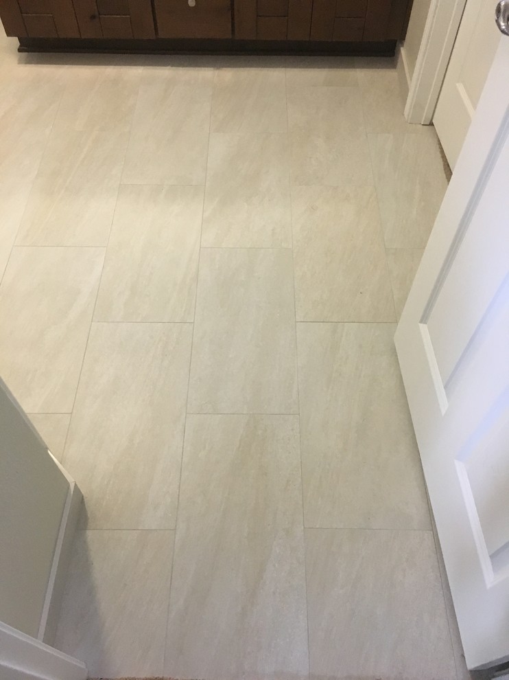 MASTER BATHROOM - Complete Remodel 12 x 24 Tile, Vanity, Alaska White Granite - Contemporary ...