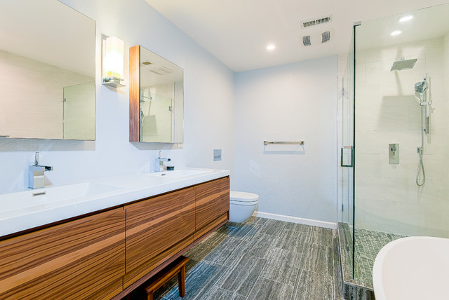 Master Bathroom floating vanity and toilet - Contemporary - Bathroom ...