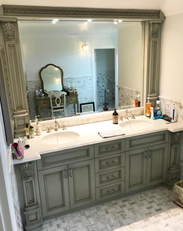 Master Bathroom French Country, French Style Double Sink Vanity