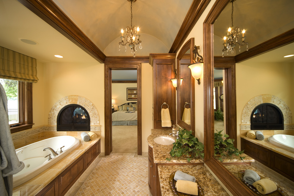 Bathroom - coastal mosaic tile bathroom idea in Minneapolis