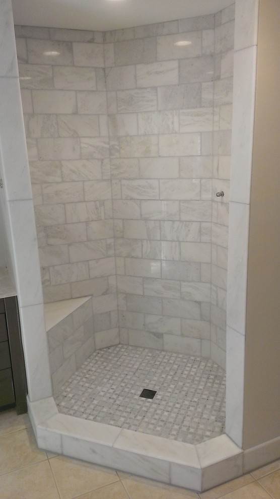 Master Bathroom Shower Carrara Marble 6 X 12 Contemporary Austin By Custom Surface Solutions - 6 X 12 Bathroom Floor Tile Master Bathroom Shower Carrara Marble 6 X 12 Contemporary Austin By Custom Surface Solutions - 6 X 12 Bathroom Floor Tile