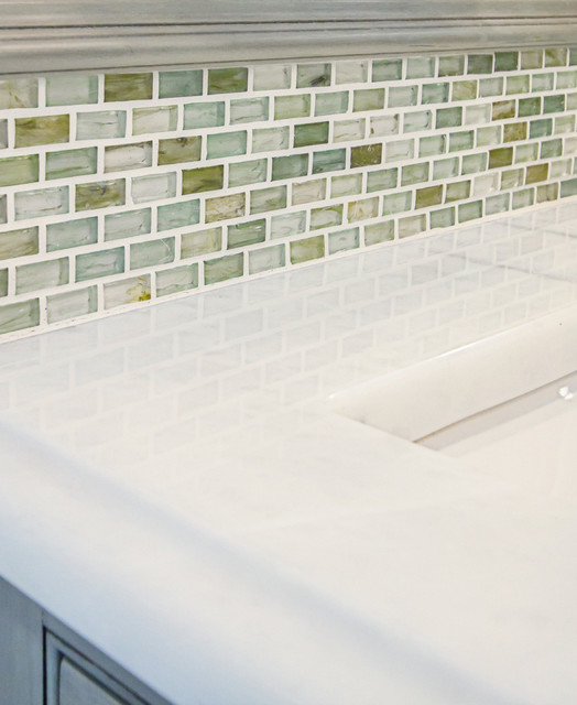 Master Bathroom Sink Backsplash Transitional Bathroom New York by Nurzia Construction