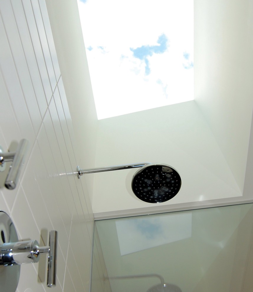 Master Bathroom skylight over shower Midcentury Bathroom Seattle