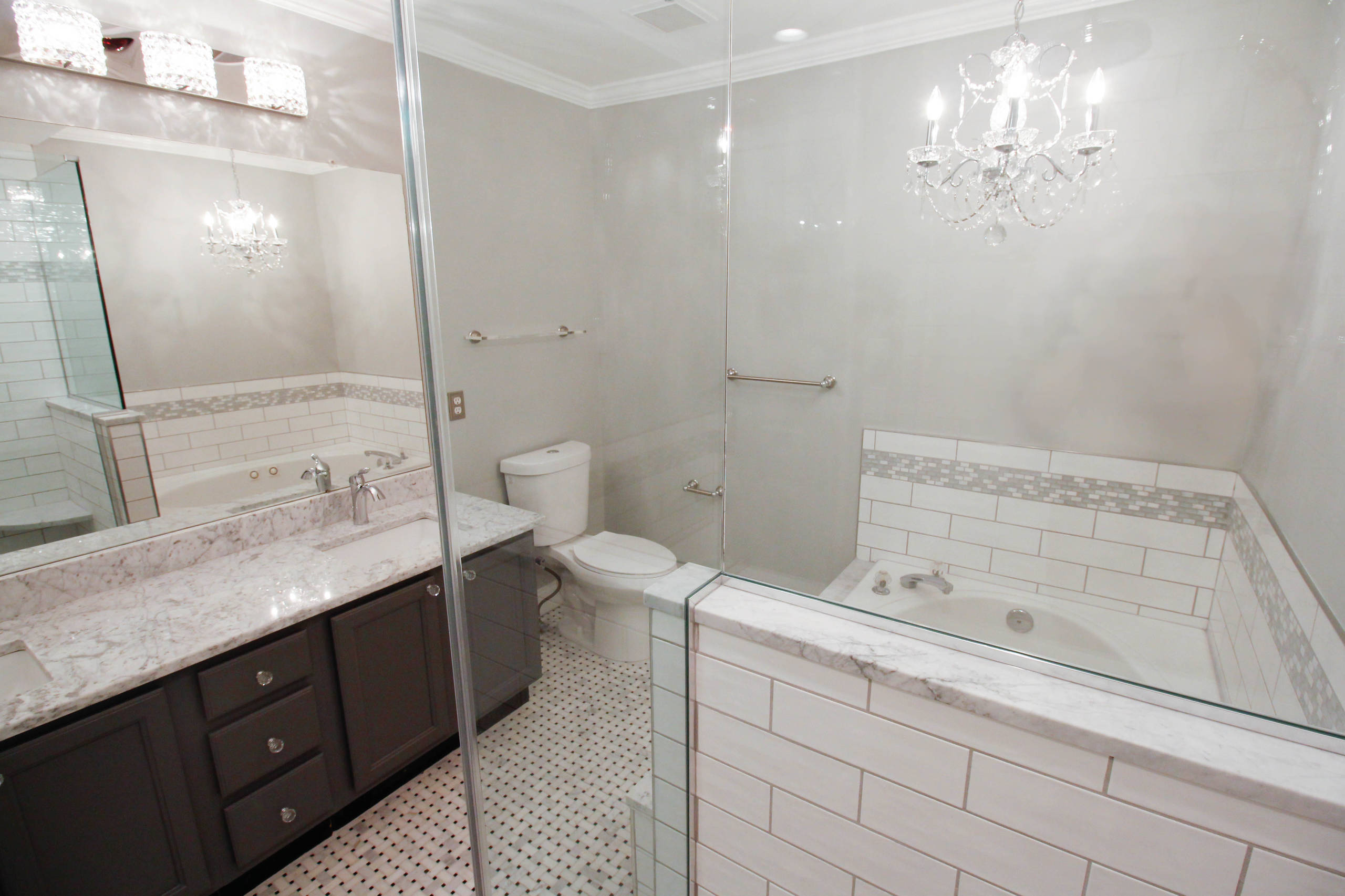 75 Beautiful Bathroom with an Urinal and Mosaic Tile Flooring