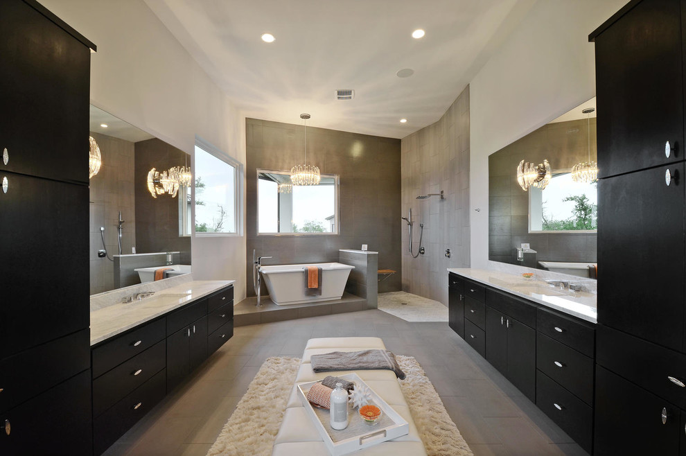 Inspiration for a large contemporary bathroom remodel in Austin