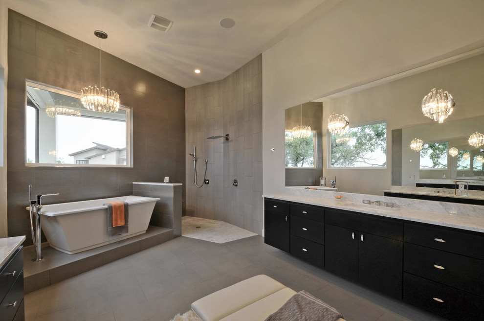 Example of a large trendy bathroom design in Austin