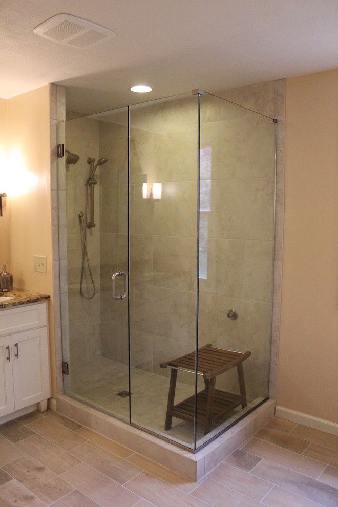 Example of a trendy bathroom design in Cleveland