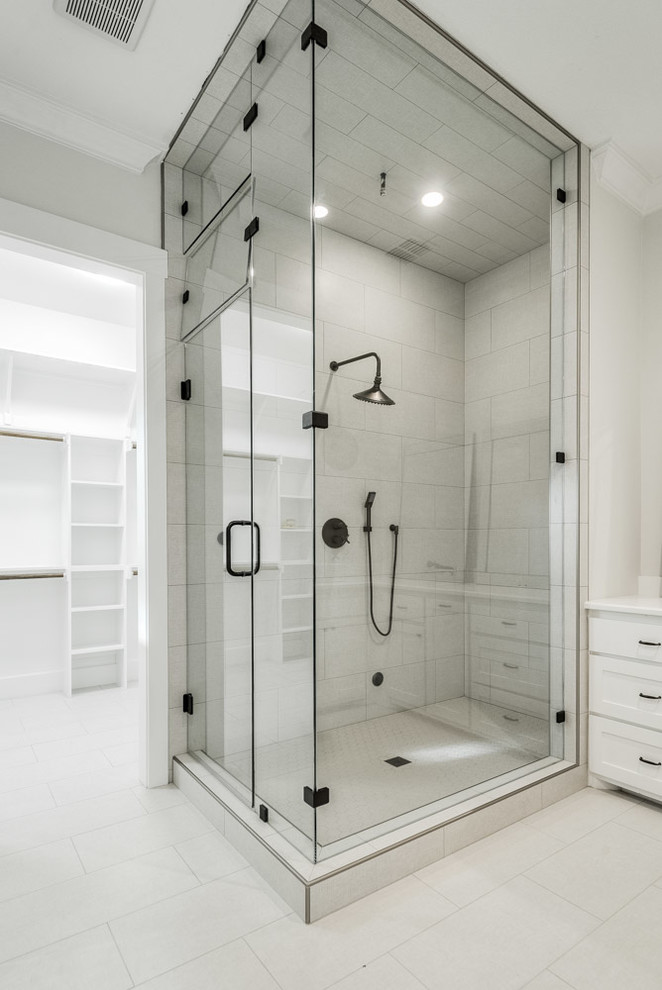 Master Steam Shower Transitional Bathroom Dallas by Construction Elements Houzz