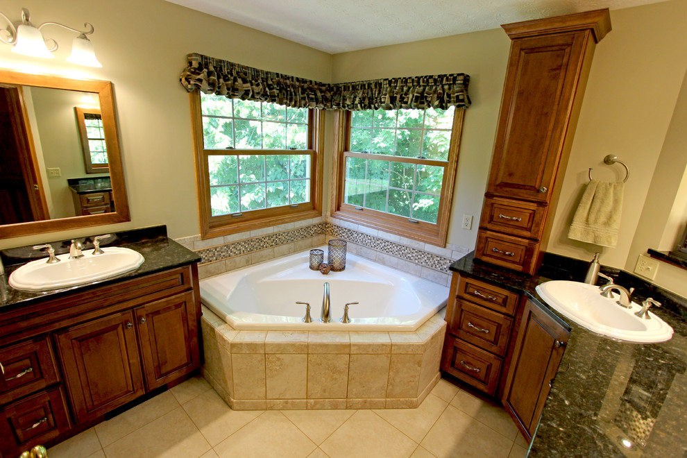 Masterbath Renovation with Tiled Shower Medina OH Traditional