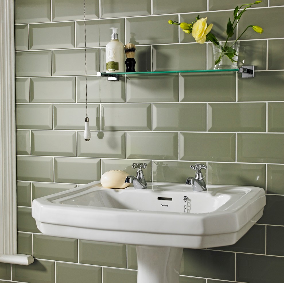 Metro Sage Green Ceramic Tile - Contemporary - Bathroom - Other - by ...