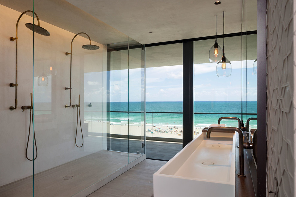 Miami Beach Condominium Contemporary Bathroom Miami by Woolems