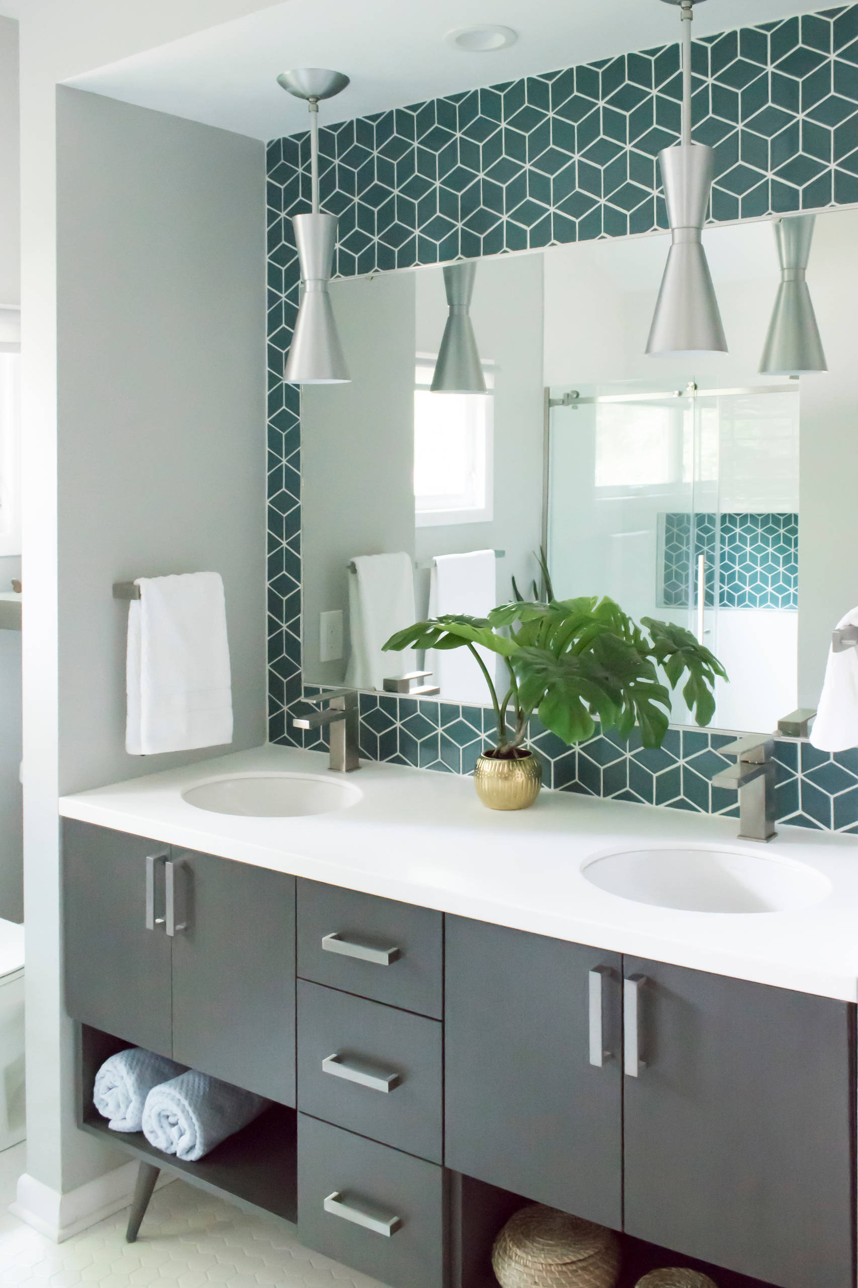 75 Beautiful Mid Century Modern Green Tile Bathroom Pictures Ideas September 2021 Houzz