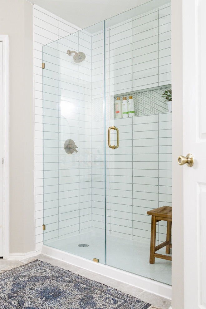 Mid-Century Modern Shower Conversion - Master Bathroom - Midcentury ...