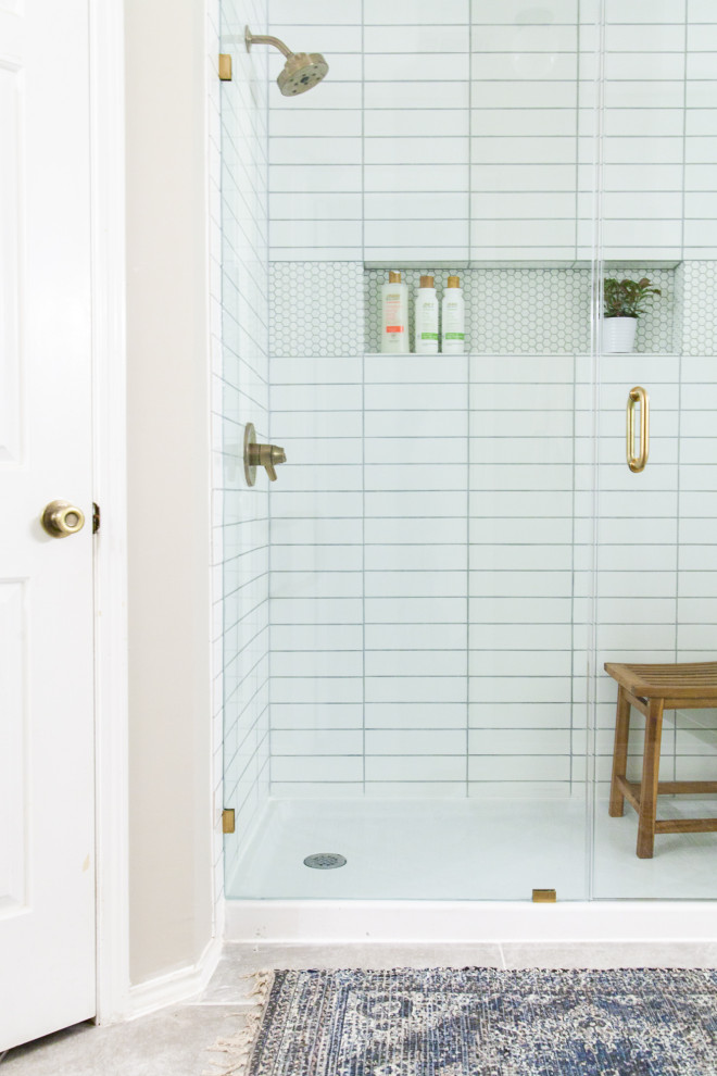 MidCentury Modern Shower Conversion Master Bathroom Midcentury