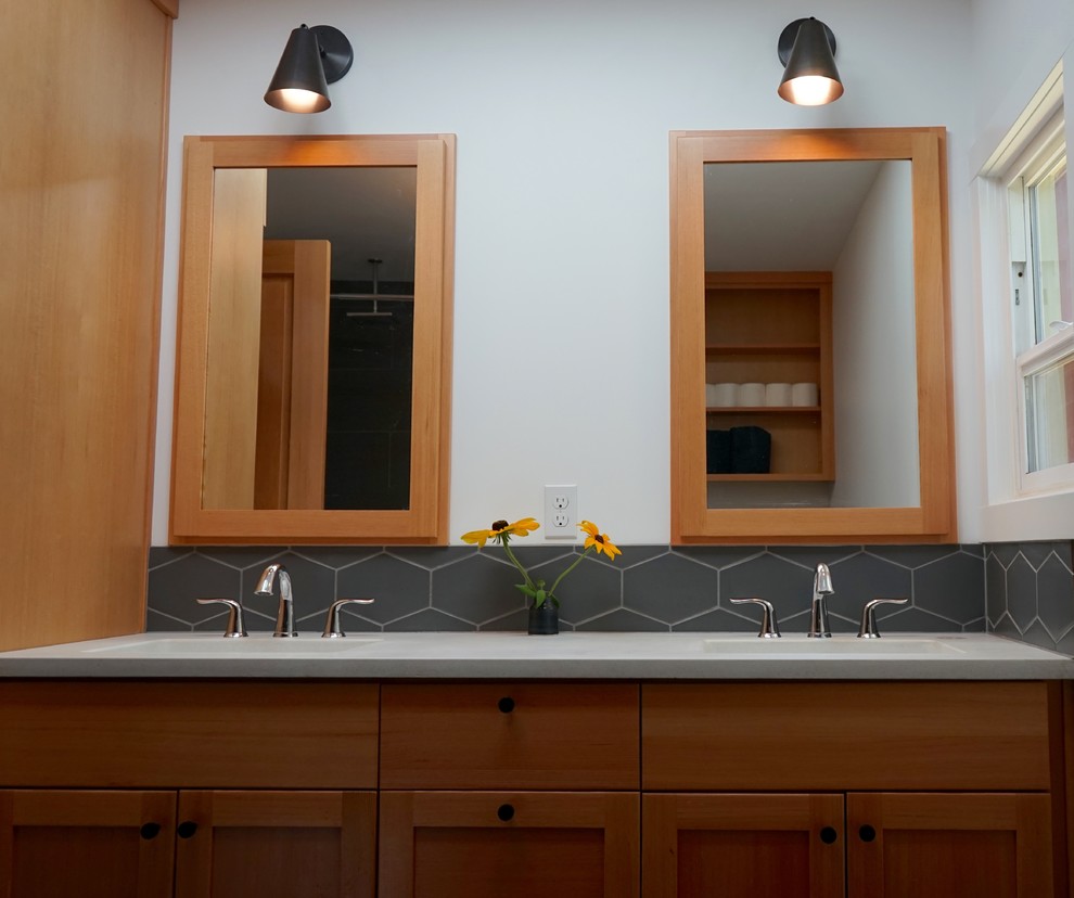 Mike + Samantha's Kitchen and Bathroom Farmhouse Bathroom Portland by Encircle Design