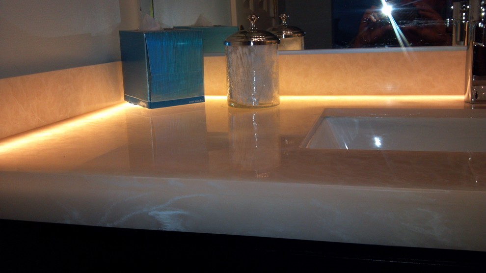 Milk Glass Vanity Top w/LED Lighting - Contemporary - Bathroom - DC ...