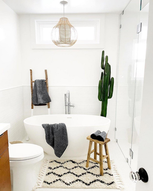 Minimal Boho Bathroom Coastal Bathroom New York by Laura Linga Interiors Houzz IE