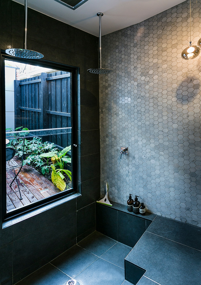 Medium sized contemporary shower room bathroom in Melbourne.