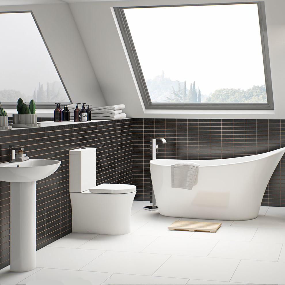 Design ideas for a modern bathroom in Other.
