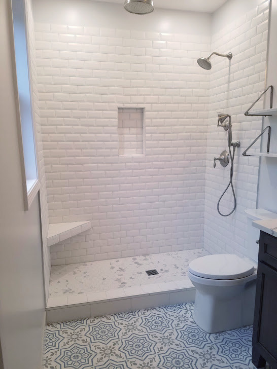 75 Beautiful Modern White Tile Bathroom, Shower Tile White