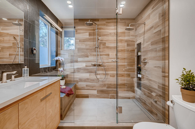 Zen Inspired Steam Shower Master Bath High Desert Interior Design Houzz