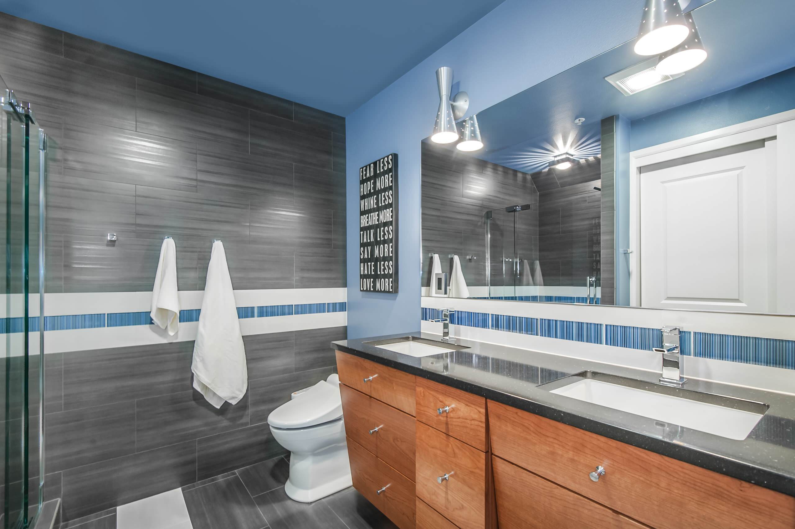 Blue Gray Bathroom Houzz, Light Blue And Gray Bathroom